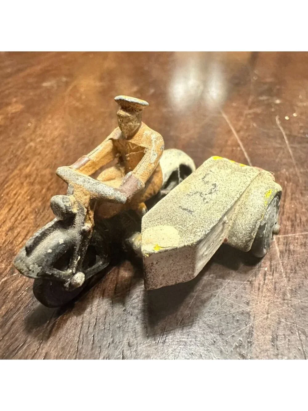 Vintage Dinky Toys Motorcycle with Side Car Die Cast Metal Model